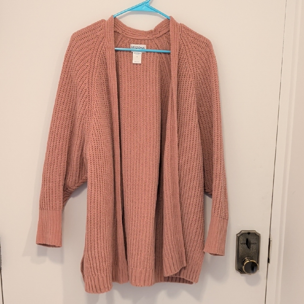 Arizona Jean Company Women's Pink Cozy Open Cardigan